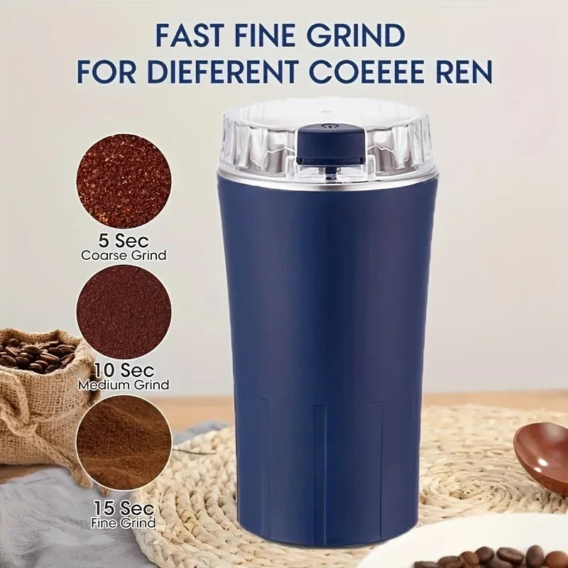 Electric Coffee Bean Grinder – Multifunctional One-Press Control Food Processor & Blender for Espresso, Nuts & Grains