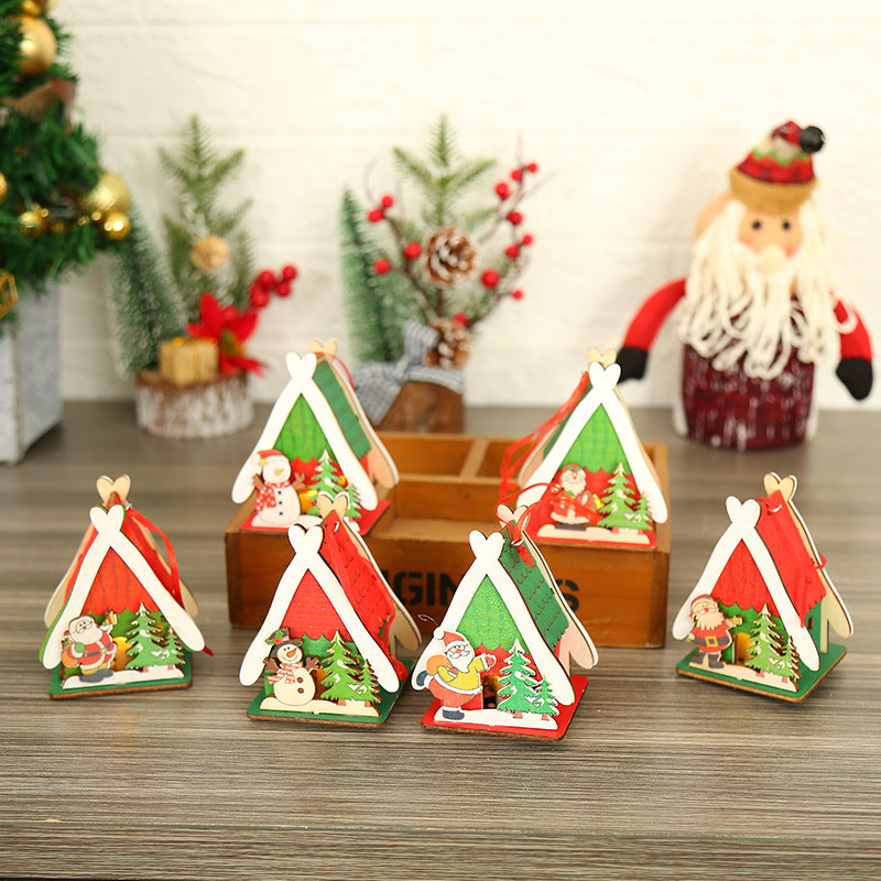 Colorful Wooden Christmas Houses - Festive Toys & Glowing Gifts
