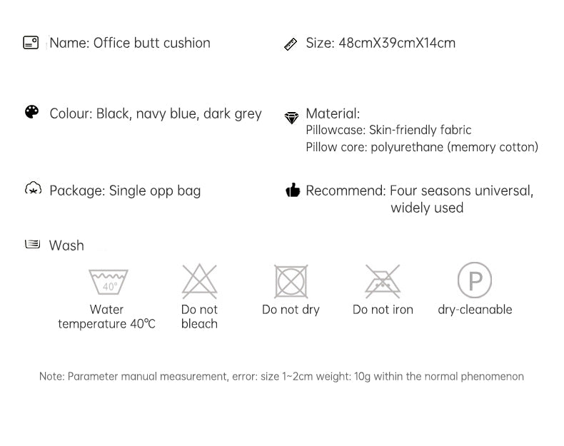 High Quality Office Chair Memory Foam Orthopedic Coccyx Seat Cushion