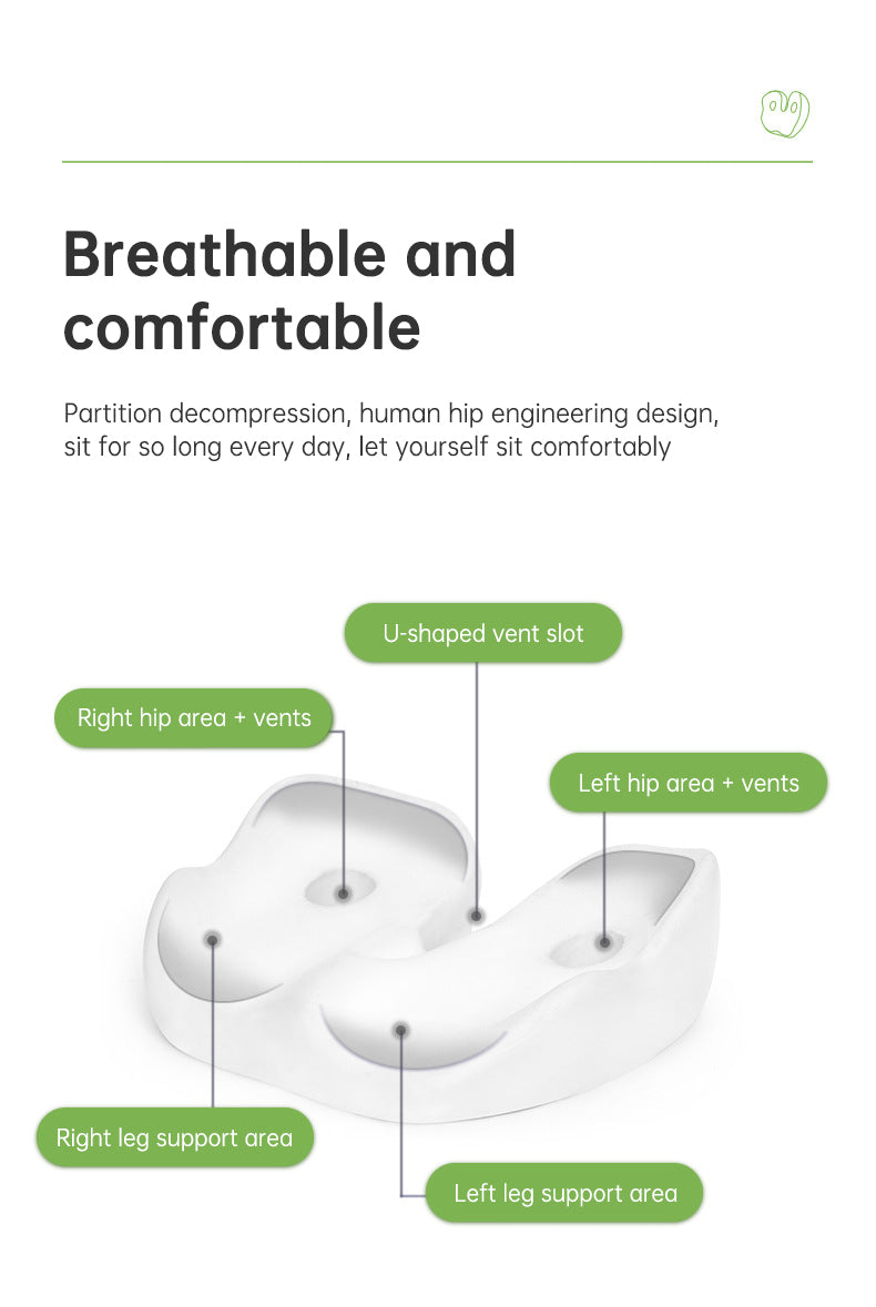 High Quality Office Chair Memory Foam Orthopedic Coccyx Seat Cushion