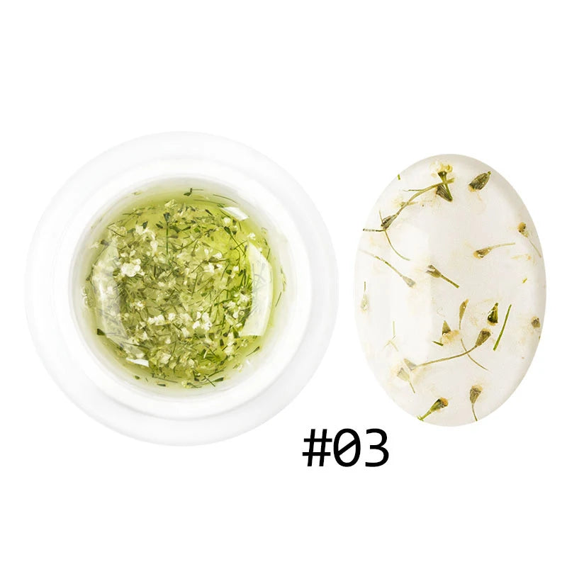 Dried Flowers Transparent Gel Nail Polish – UV/LED Soak Off Manicure Decoration