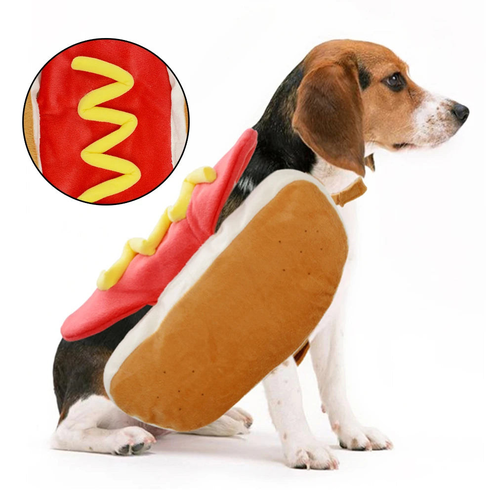 Funny Sausage Dog Costume - Hot Dog Pet Clothes for Halloween & Christmas