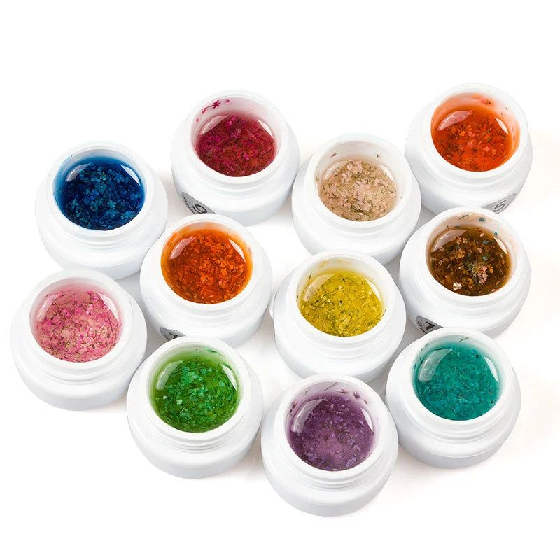 Dried Flowers Transparent Gel Nail Polish – UV/LED Soak Off Manicure Decoration
