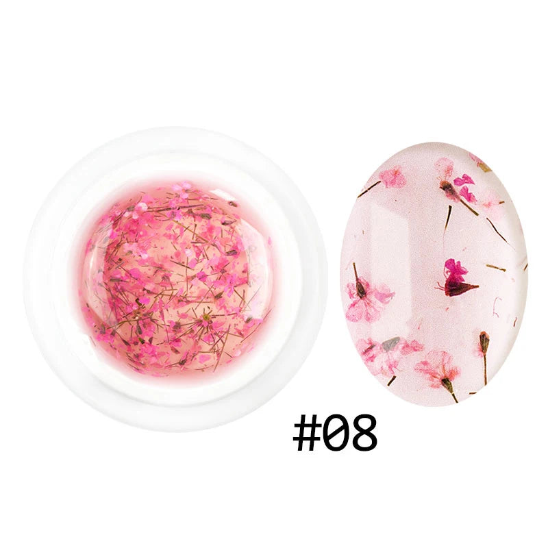 Dried Flowers Transparent Gel Nail Polish – UV/LED Soak Off Manicure Decoration
