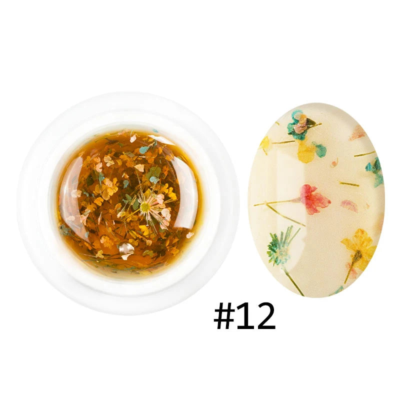 Dried Flowers Transparent Gel Nail Polish – UV/LED Soak Off Manicure Decoration