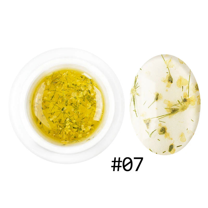 Dried Flowers Transparent Gel Nail Polish – UV/LED Soak Off Manicure Decoration