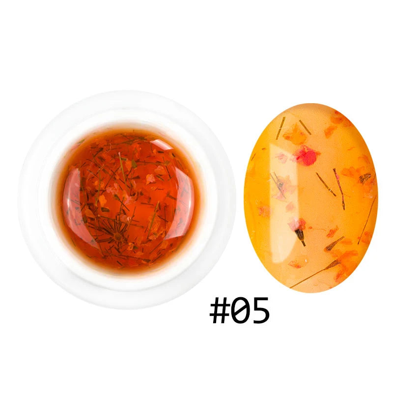 Dried Flowers Transparent Gel Nail Polish – UV/LED Soak Off Manicure Decoration