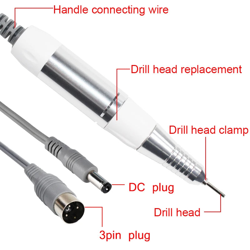 Electric Nail Drill Handpiece – File, Polish & Grinding Tool for Nail Art