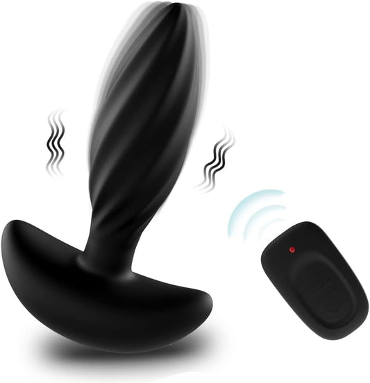 Waterproof silicone anal vibrator butt plug trainer with 16 vibration modes for clitoris, vagina & anal stimulation