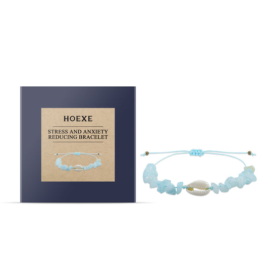 Aquamarine crystal fragment bracelet – sea blue shell jewelry with accessories