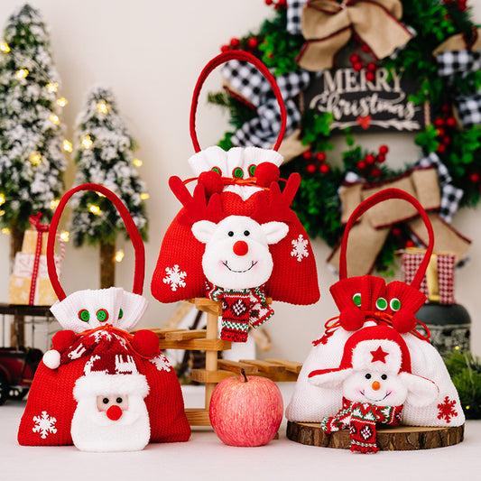 Creative cartoon Christmas tote bags and snowman gift bags for holiday apple packaging