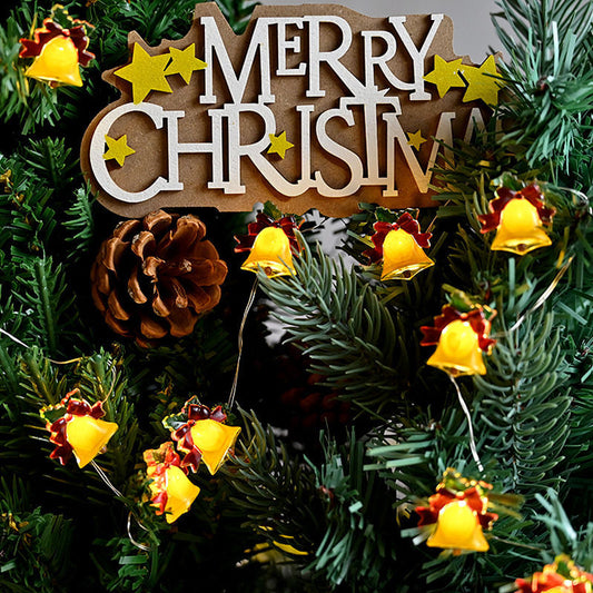 Christmas bell string lights and colorful light strips for tree and store decorations