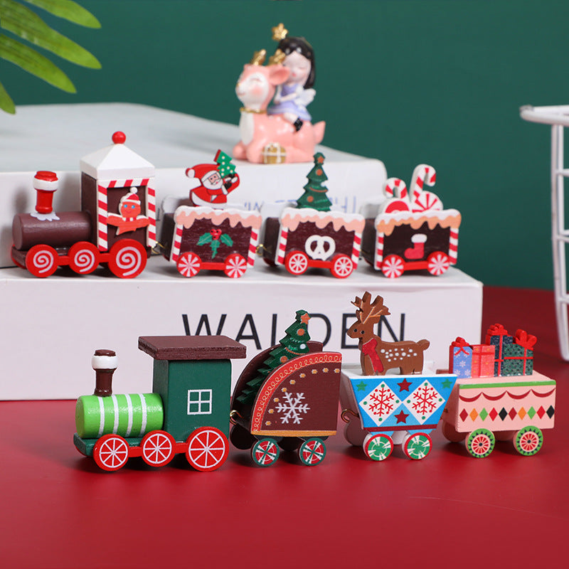 Christmas creative train ornament for shop showcase, desktop decoration, and children’s gifts