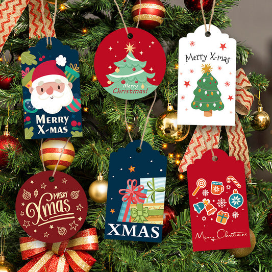 Christmas festival themed gift packaging tags and decoration cards for holiday wrapping and indoor décor