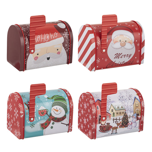 Christmas mailbox tin gift box and candy box festive ornament