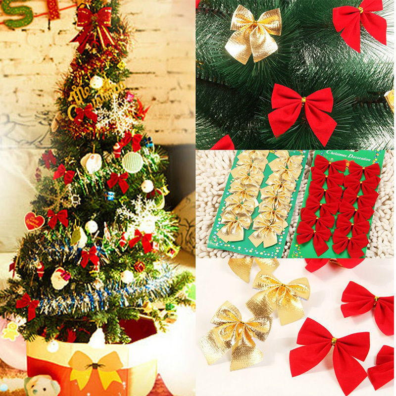 Christmas tree bow decorations for holiday party décor and gifts