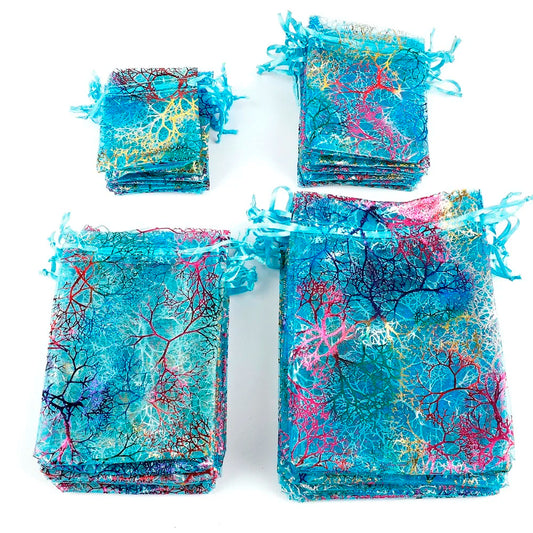 100PCS colorful organza drawstring bags jewelry packaging pouches for wedding favors, party gifts, and accessories