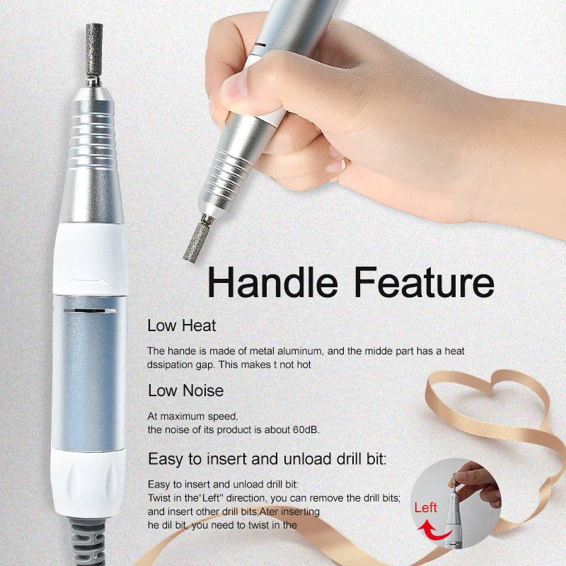 Electric Nail Drill Handpiece – File, Polish & Grinding Tool for Nail Art