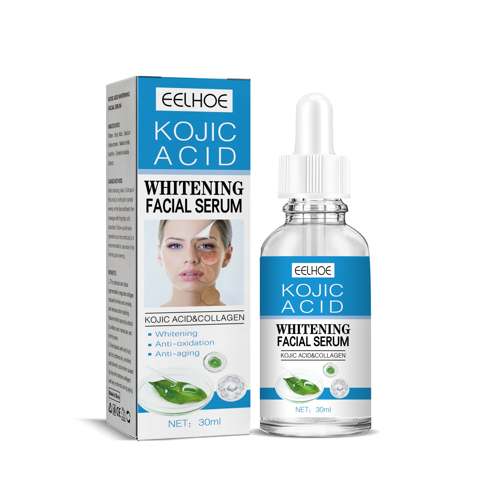 EELHOE Kojic Acid Whitening Essence – facial serum to moisturise, firm, and reduce fine lines and dark spots