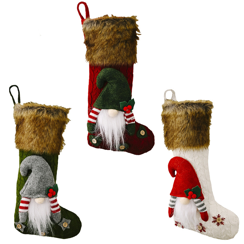Faceless doll plush Christmas socks creative gift and elderly holiday socks