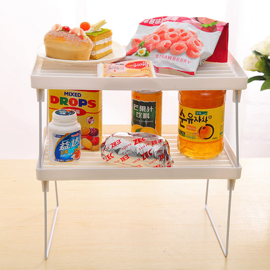 Foldable bathroom and kitchen shelf rack storage organizer metal ABS sundries rack