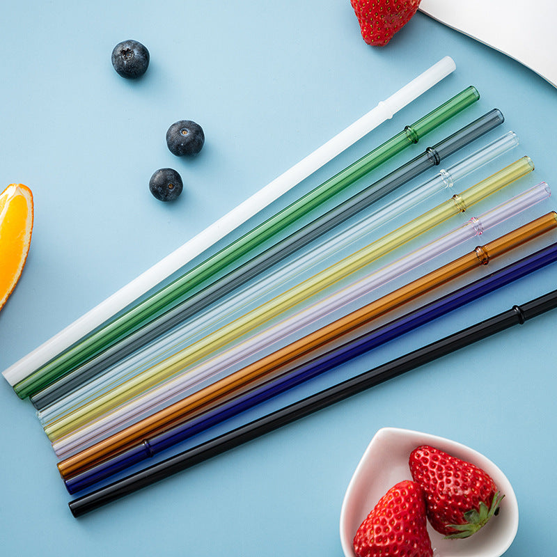 Eco-friendly high borosilicate glass straw 27cm durable heat-resistant reusable Starbucks and kids straw
