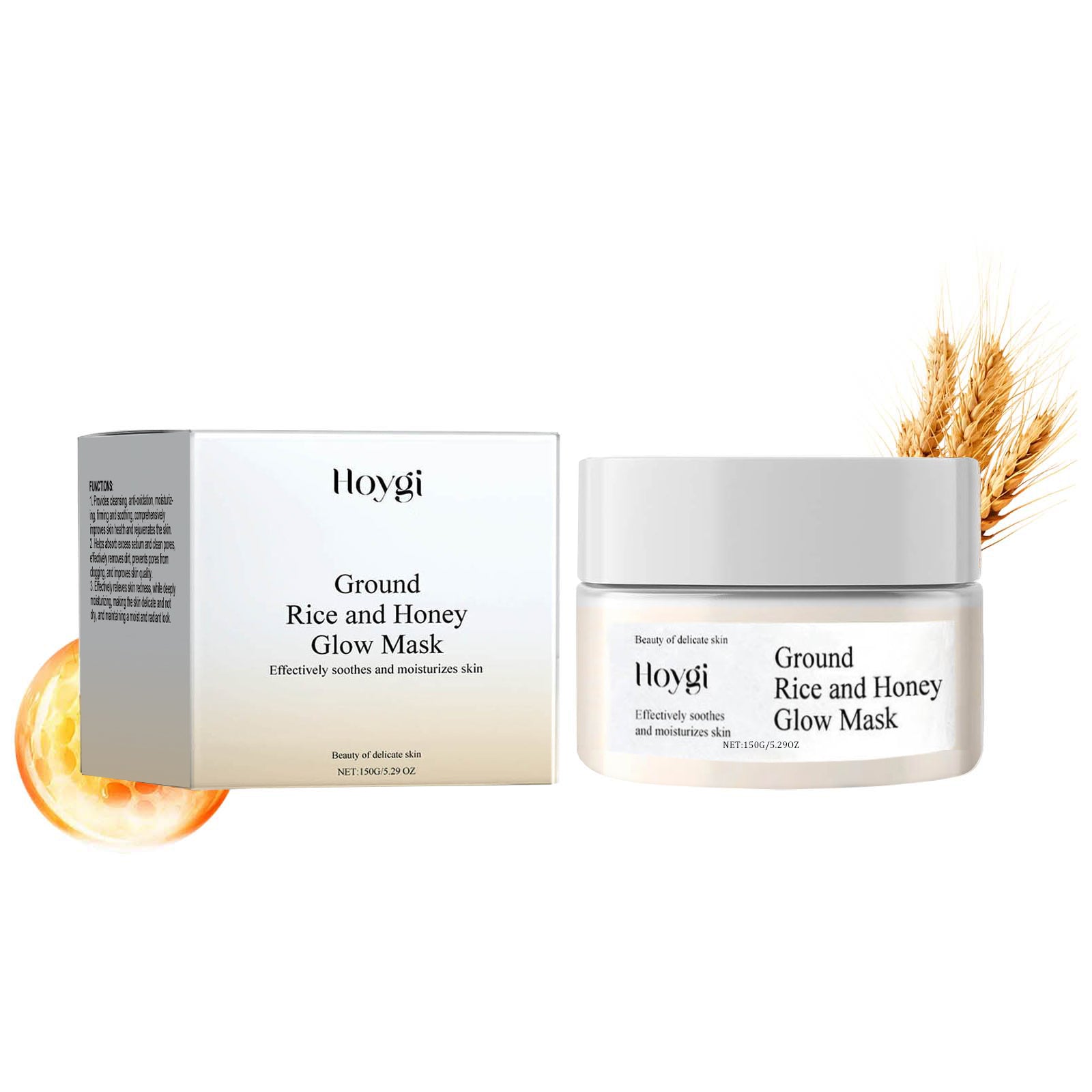 Hoygi honey rice mud mask – moisturizing mask for hydration and smooth facial care