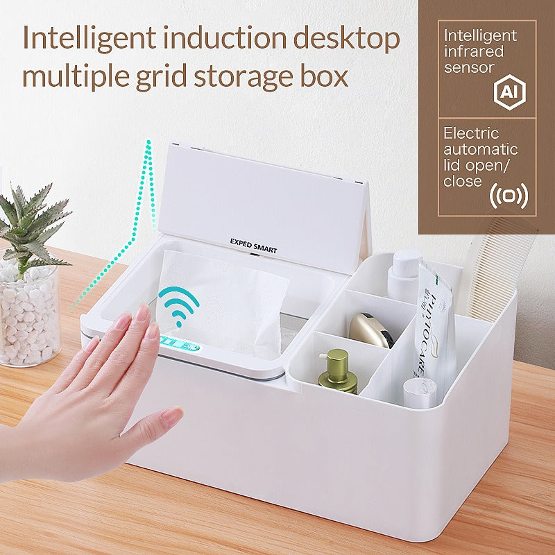 Inductive electric desktop storage box with 5L capacity for jewellery and skincare