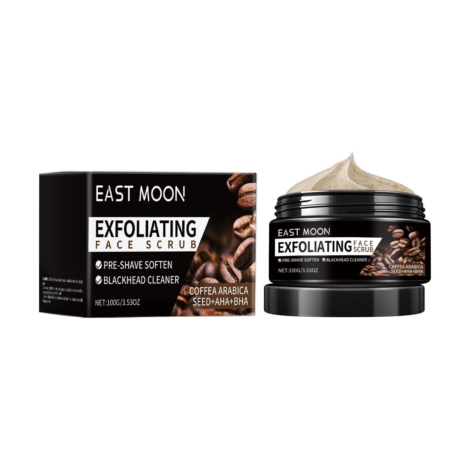 East Moon coffee facial scrub – men’s facial hair cleanser and pore refreshing cleansing cream