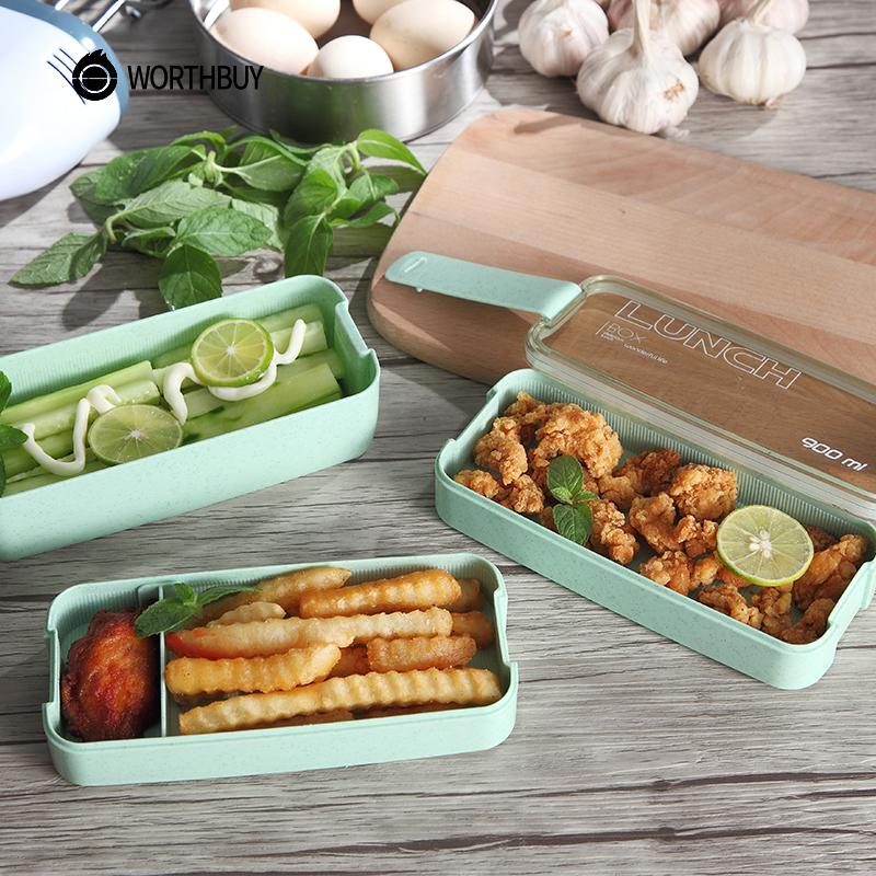 Microwave lunch box for kids eco-friendly BPA-free wheat straw bento box plastic food container