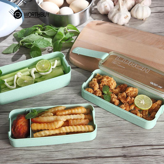 Microwave lunch box for kids eco-friendly BPA-free wheat straw bento box plastic food container