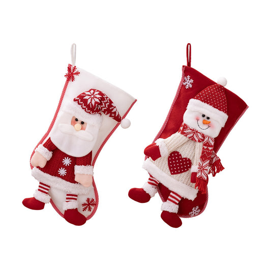 Nordic premium Christmas socks and snowman gift bags used as holiday decorations and gifts
