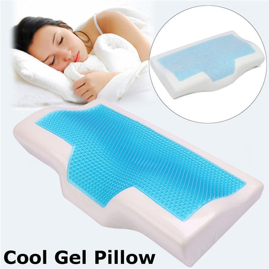 Memory foam cool gel pillow summer ice-cool orthopedic anti-snore neck sleep cushion