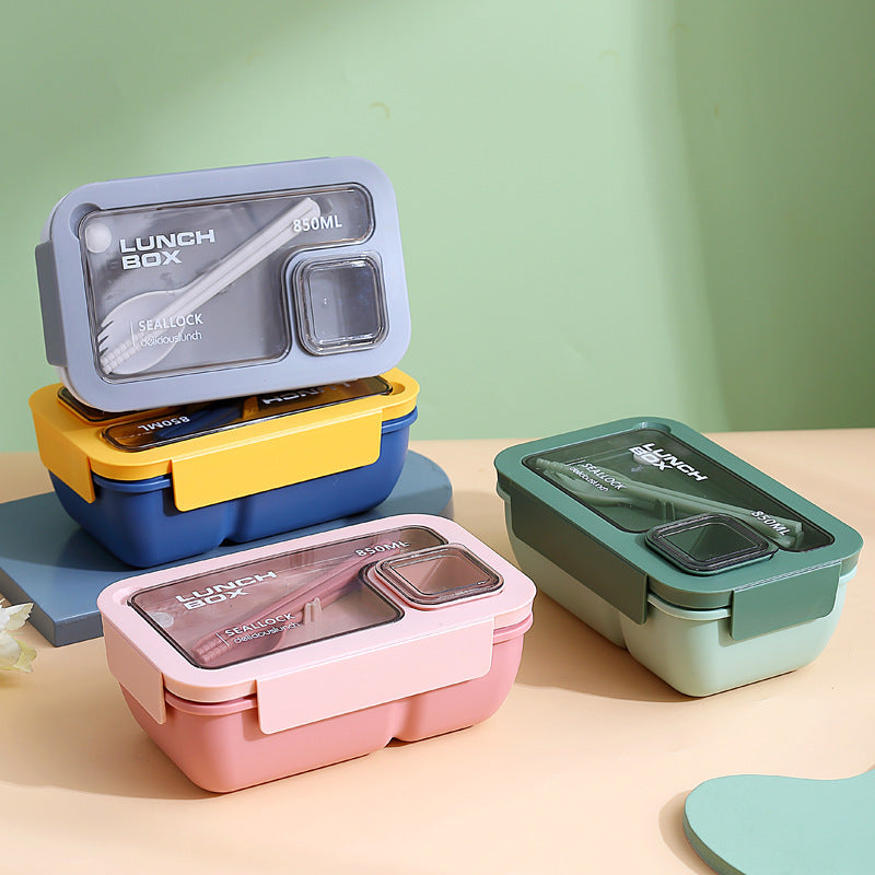 Portable hand-held microwaveable lunch box with compartments for simple light meals