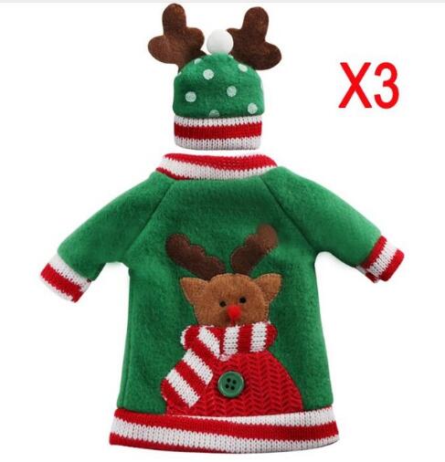 Red wine bottle cover Christmas and New Year party decoration supplies