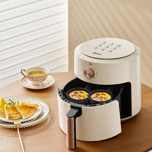 Reusable silicone air fryer liners and non-stick baking cups for eggs cakes meatballs 4–6pcs