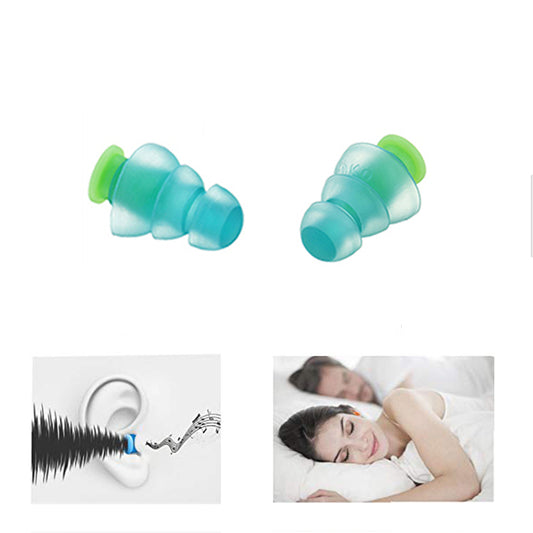 1 pair silicone ear plugs for sleeping with noise reduction and reusable music filter for concerts, DJs & motorcycles