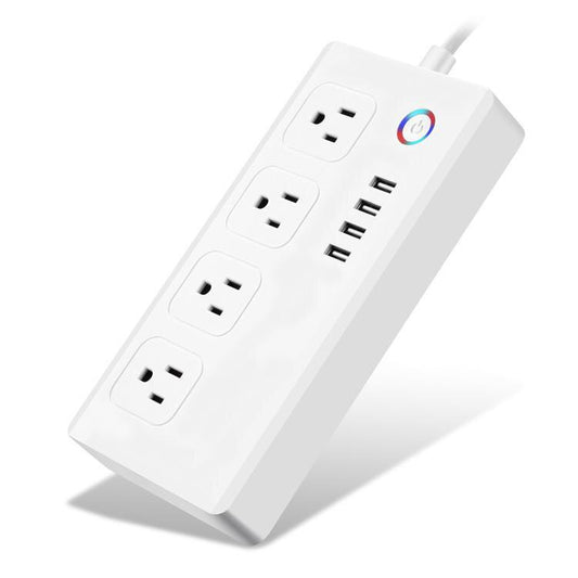 Smart WiFi power strip with 4 USB ports and 4 individually controlled AC plugs by Tuya