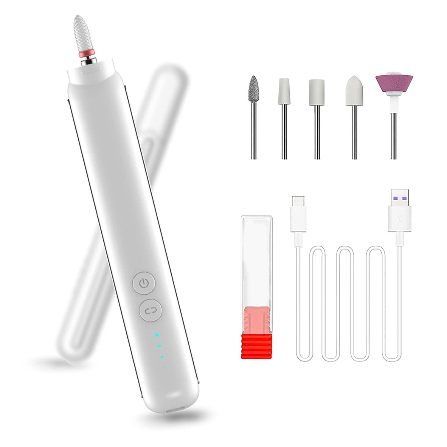 USB rechargeable portable electric nail polisher manicure tool and dead skin remover