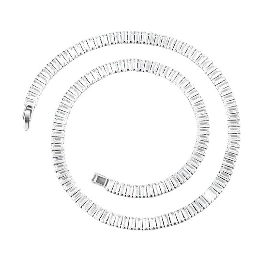 Rectangular zircon Cuban chain trendy copper watch chain with inlaid stones